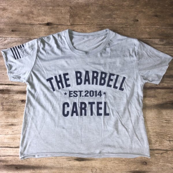 The Barbell Cartel Classic Logo Cropped T-Shirt Light Blue