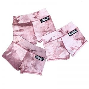 Booty Shorts Mauve Tie and Dye - Savage Barbell