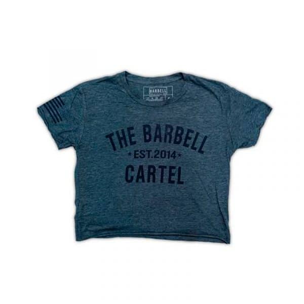The Barbell Cartel Classic Logo Cropped T-Shirt Navy