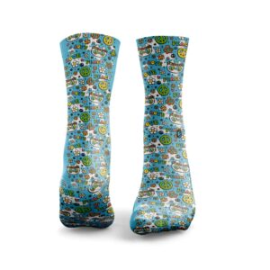 Meias LOVE & PEACE BLUE - HEXXEE Socks